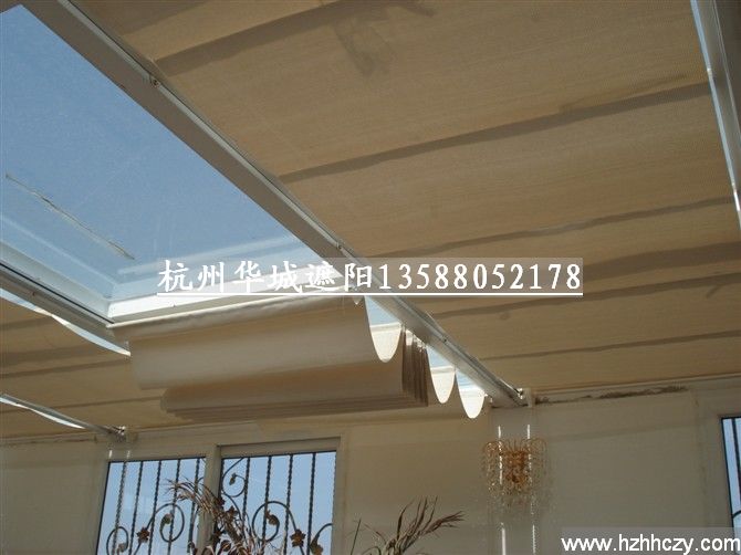 供应手动双轨折叠式天棚帘